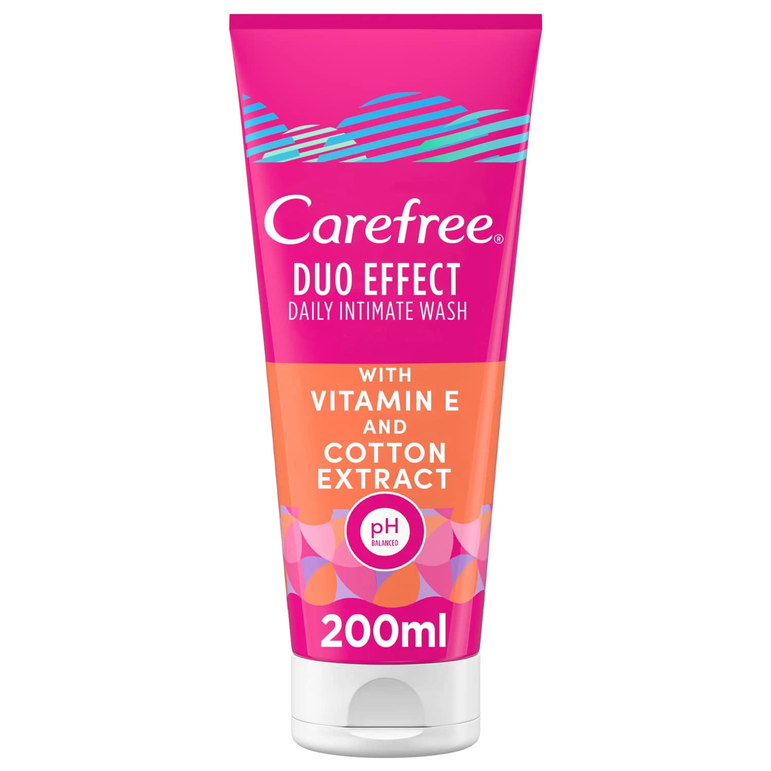 CAREFREE Duo Effect Wash Vitamin E&Cotton 200ml