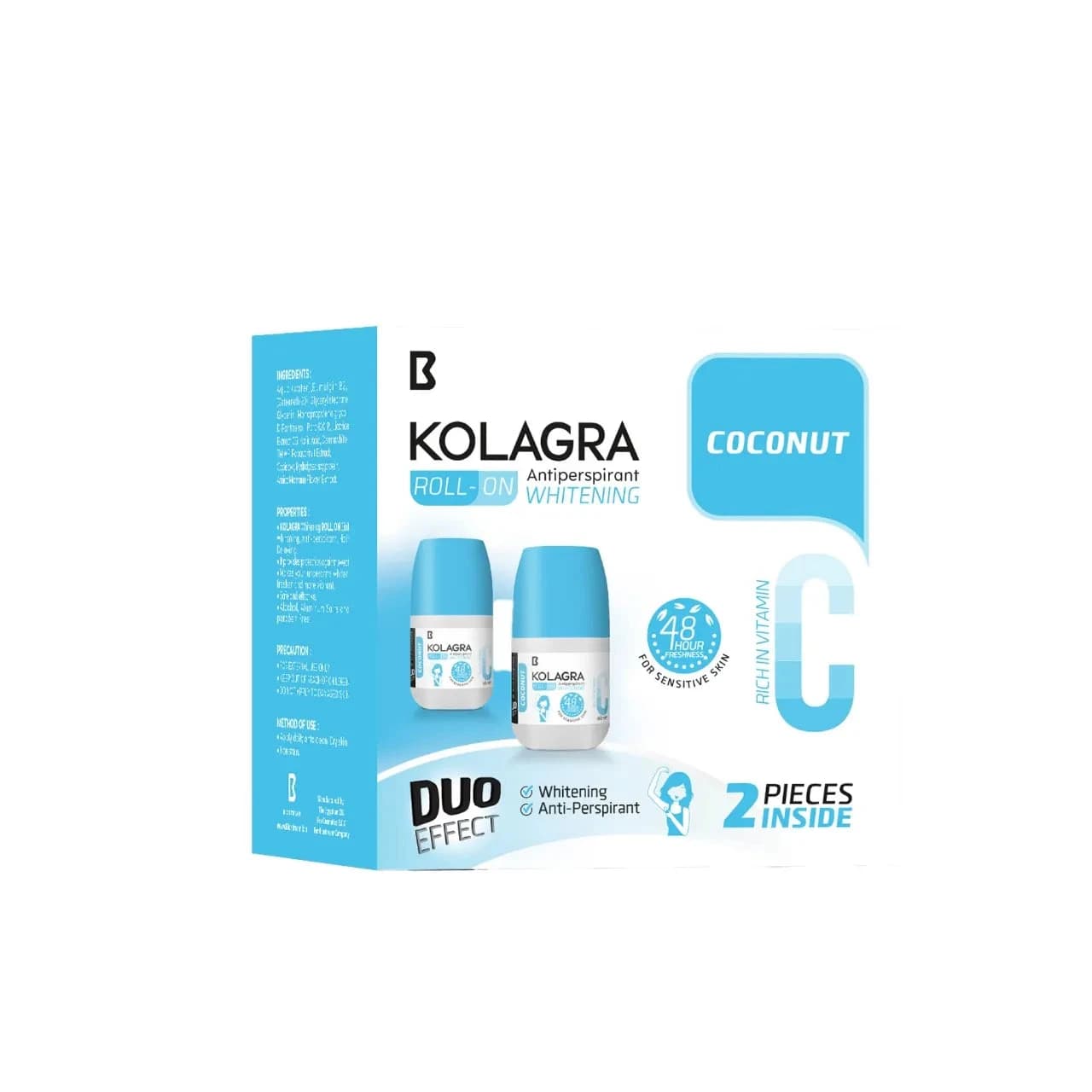 Kolagra Roll-On Whitening COCONUT  Offer 1+1