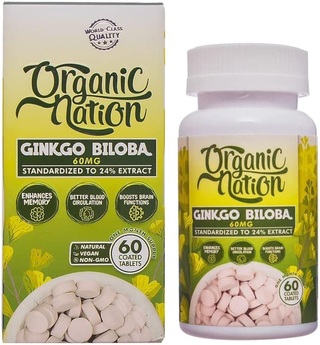 ORGANIC NATION GINKGO BILOBA 60 TAB
